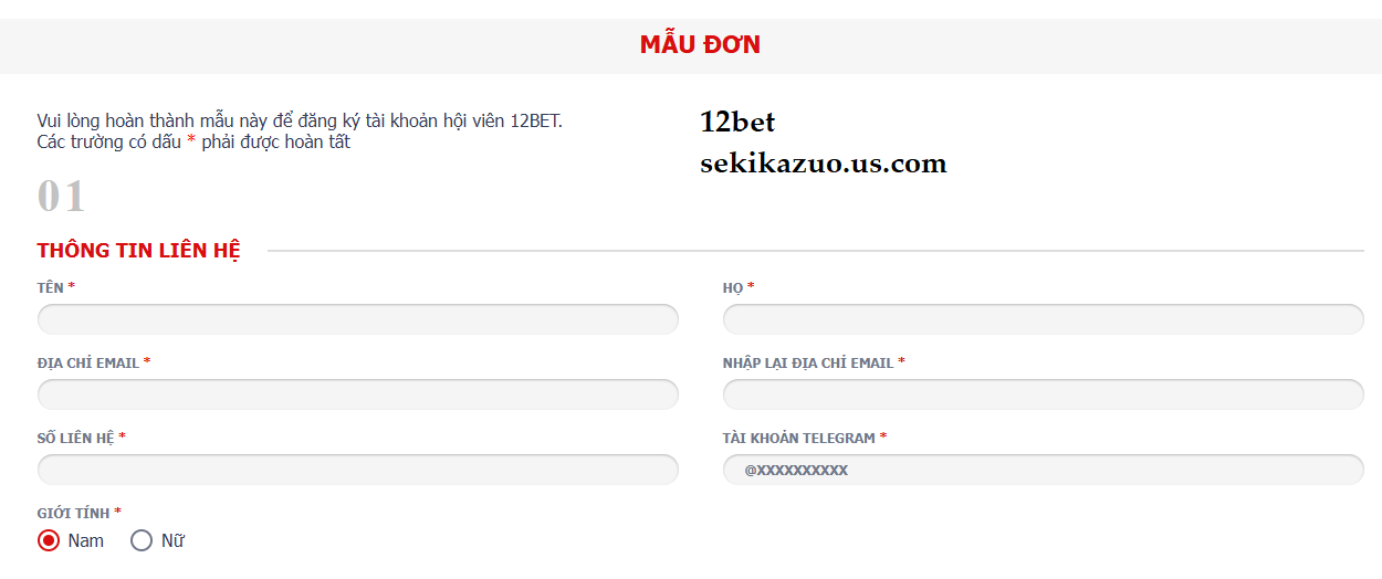 Điền đơn đăng ký đại lý 12bet